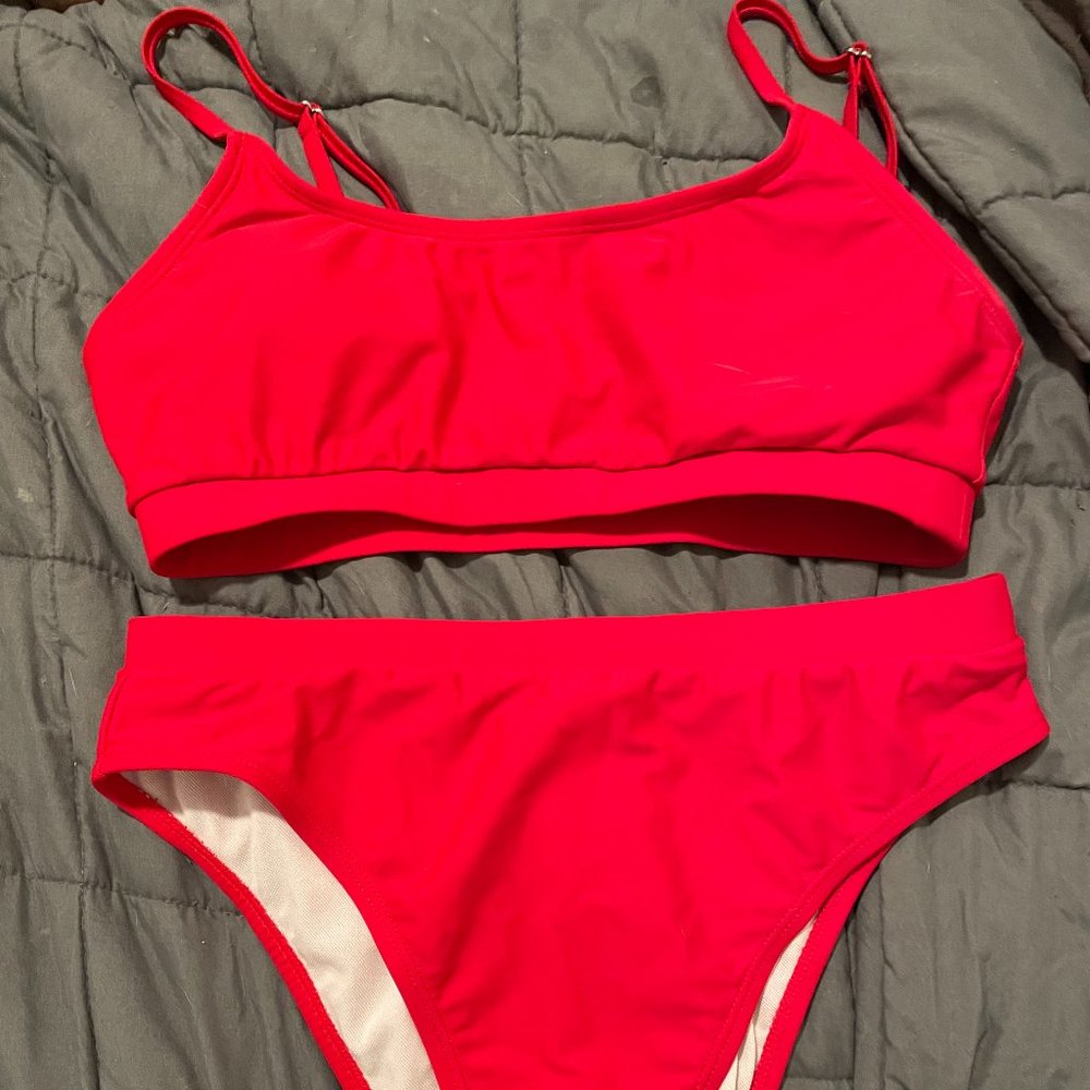 Red sporty bikini